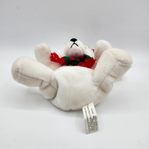 Chosun International Christmas Polar Bear Plush Red Green Hat & Scarf 10" - Picture 5 of 7